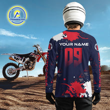 Load image into Gallery viewer, Red and Blue Motocross Jersey Custom for Men Women Kid Dirt Bike Shirts Riding Shirt XM462