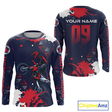 Load image into Gallery viewer, Red and Blue Motocross Jersey Custom for Men Women Kid Dirt Bike Shirts Riding Shirt XM462
