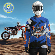 Load image into Gallery viewer, Blue Motocross Jersey Custom Men Women Kid Dirt Bike Shirts Off road Riding Shirt XM464