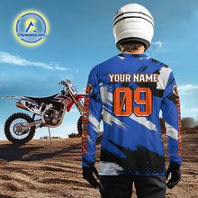 Load image into Gallery viewer, Blue Motocross Jersey Custom Men Women Kid Dirt Bike Shirts Off road Riding Shirt XM464