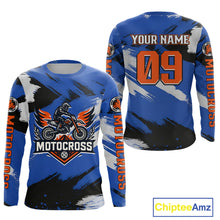 Load image into Gallery viewer, Blue Motocross Jersey Custom Men Women Kid Dirt Bike Shirts Off road Riding Shirt XM464