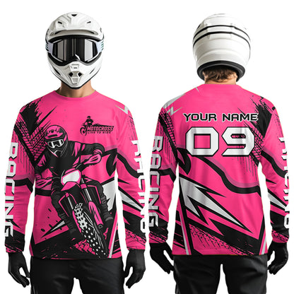 Pink Custom Motocross Jersey Men Women Kid Dirt Bike Shirts Off road Riding Shirt XM465