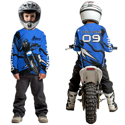 Blue Custom Motocross Jersey Men Women Kid Dirt Bike Shirts Off road Riding Shirt XM465