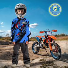 Load image into Gallery viewer, Blue Custom Motocross Jersey for Men Women Kid Dirt Bike Shirts Off road Riding Shirt XM467