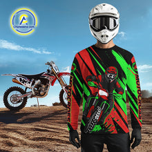 Load image into Gallery viewer, Red and Green Motocross Racing Jersey Custom Women Kid Men Dirt Bike Off road Shirt XM471