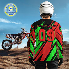 Load image into Gallery viewer, Red and Green Motocross Racing Jersey Custom Women Kid Men Dirt Bike Off road Shirt XM471