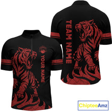 Load image into Gallery viewer, Red Tiger Bowling Shirts for Team Men Women Custom Bowling Jersey Polo &amp; Quarter Zip Shirt MBL188