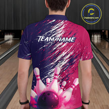 Load image into Gallery viewer, Watercolor Pink and Blue Bowling Shirts for Team Women Men Bowling Polo &amp; 1/4 Zip MBL231