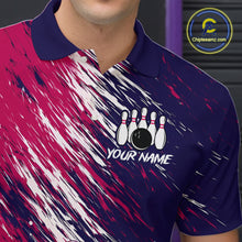 Load image into Gallery viewer, Watercolor Pink and Blue Bowling Shirts for Team Women Men Bowling Polo &amp; 1/4 Zip MBL231