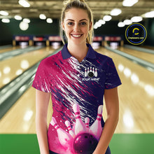 Load image into Gallery viewer, Watercolor Pink and Blue Bowling Shirts for Team Women Men Bowling Polo &amp; 1/4 Zip MBL231