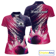 Load image into Gallery viewer, Watercolor Pink and Blue Bowling Shirts for Team Women Men Bowling Polo &amp; 1/4 Zip MBL231