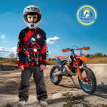 Load image into Gallery viewer, Custom Red and Blue Motocross Jersey for Men Kid Women Dirt Bike Jersey Riding Shirt XM484