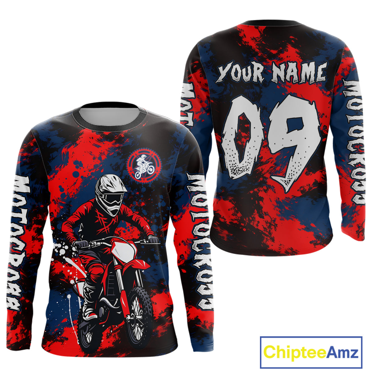 Custom Red and Blue Motocross Jersey for Men Kid Women Dirt Bike Jersey Riding Shirt XM484