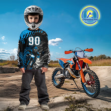 Load image into Gallery viewer, Custom Blue Motocross Jersey Men Kid Women Dirt Bike Jersey Motorcycle Riding Shirt XM485