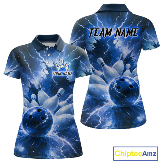 Blue Lightning Thunder Bowling Shirts Yellow for Team Women Men Bowling Jersey MBL247