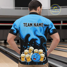 Load image into Gallery viewer, Funny Beer Bowling Shirts Blue for Women Men Bowling Polo&amp;1/4 Zip Bowling League MBL252