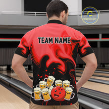 Load image into Gallery viewer, Funny Beer Bowling Shirts Red for Women Men Bowling Polo&amp;1/4 Zip Bowling League MBL252