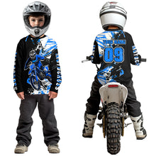 Load image into Gallery viewer, Blue Motocross Jersey Kids Women Men Custom Dirt Bike Shirts Motorcycle Shirt XM495