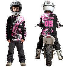 Load image into Gallery viewer, Pink Motocross Jersey Kids Women Men Custom Dirt Bike Shirts Motorcycle Shirt XM495
