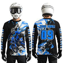 Load image into Gallery viewer, Blue Motocross Jersey Kids Women Men Custom Dirt Bike Shirts Motorcycle Shirt XM495