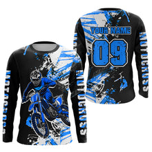 Load image into Gallery viewer, Blue Motocross Jersey Kids Women Men Custom Dirt Bike Shirts Motorcycle Shirt XM495