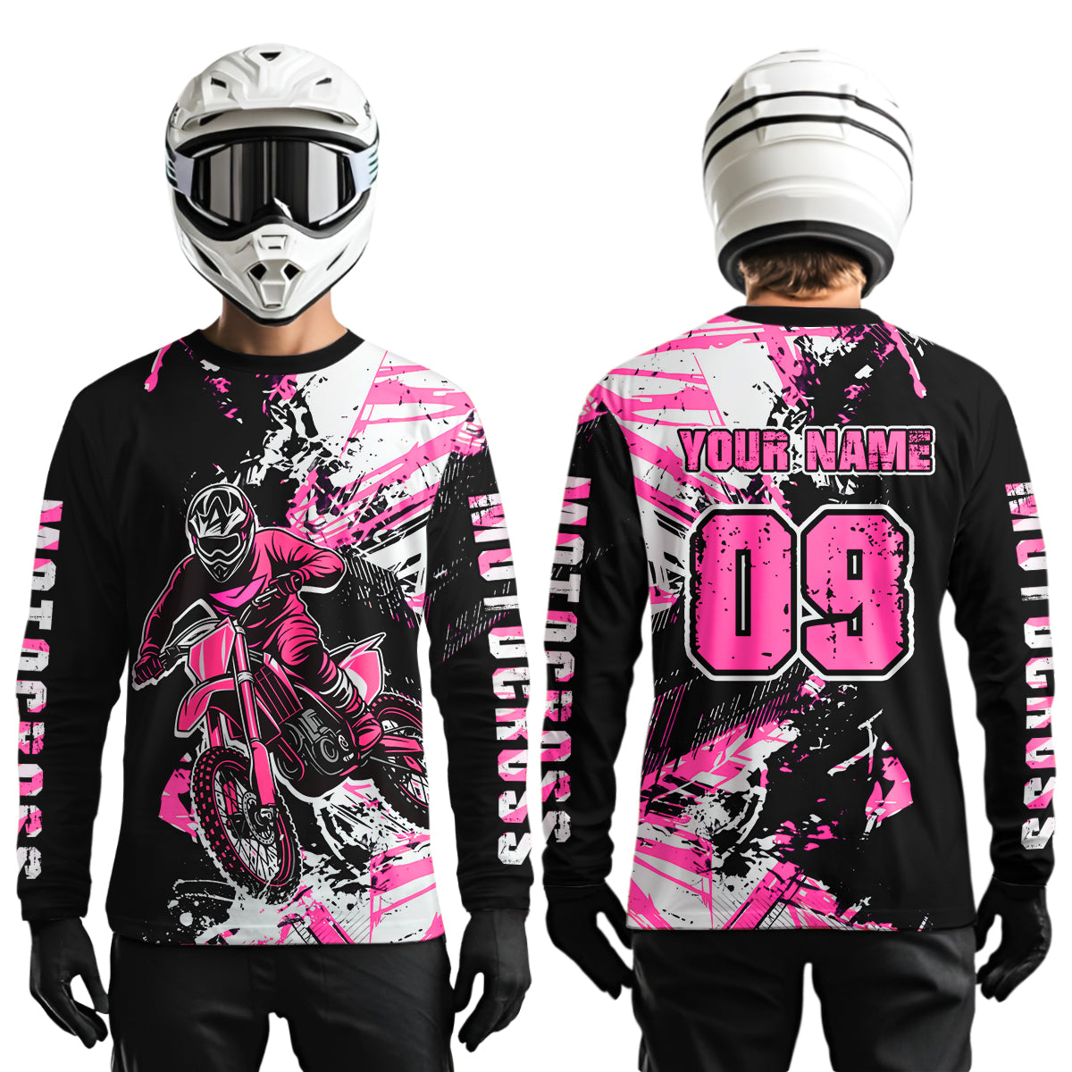 Pink Motocross Jersey Kids Women Men Custom Dirt Bike Shirts Motorcycle Shirt XM495