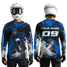 Load image into Gallery viewer, Blue Motocross Jersey for Men Kids Women Custom Dirt Bike Shirts Motorcycle Shirt XM496