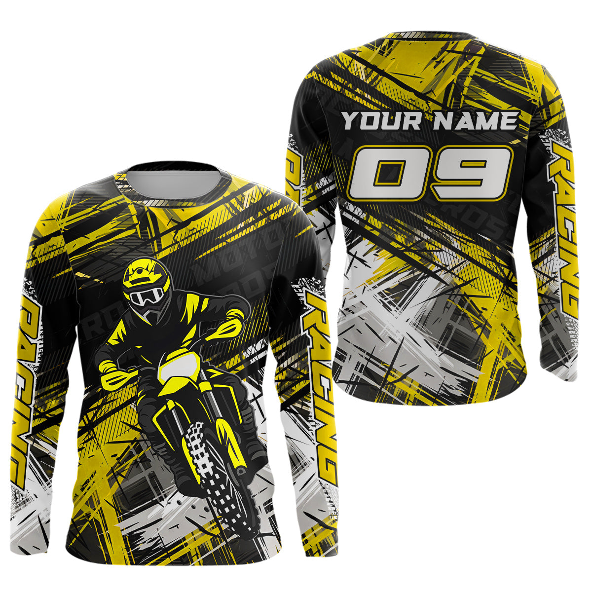 Yellow Motocross Jersey for Men Kids Women Custom Dirt Bike Shirts Motorcycle Shirt XM496