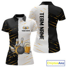 Load image into Gallery viewer, Beer Bowling Shirts Black&amp;White Beer Bowling Jersey for Team Women Men Bowl League MBL259