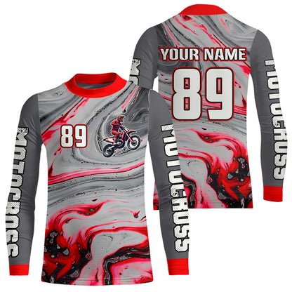 Grey&Pink Motocross Jersey Custom Dirt Bike Shirts for Men Kid Women Racing Shirt XM394