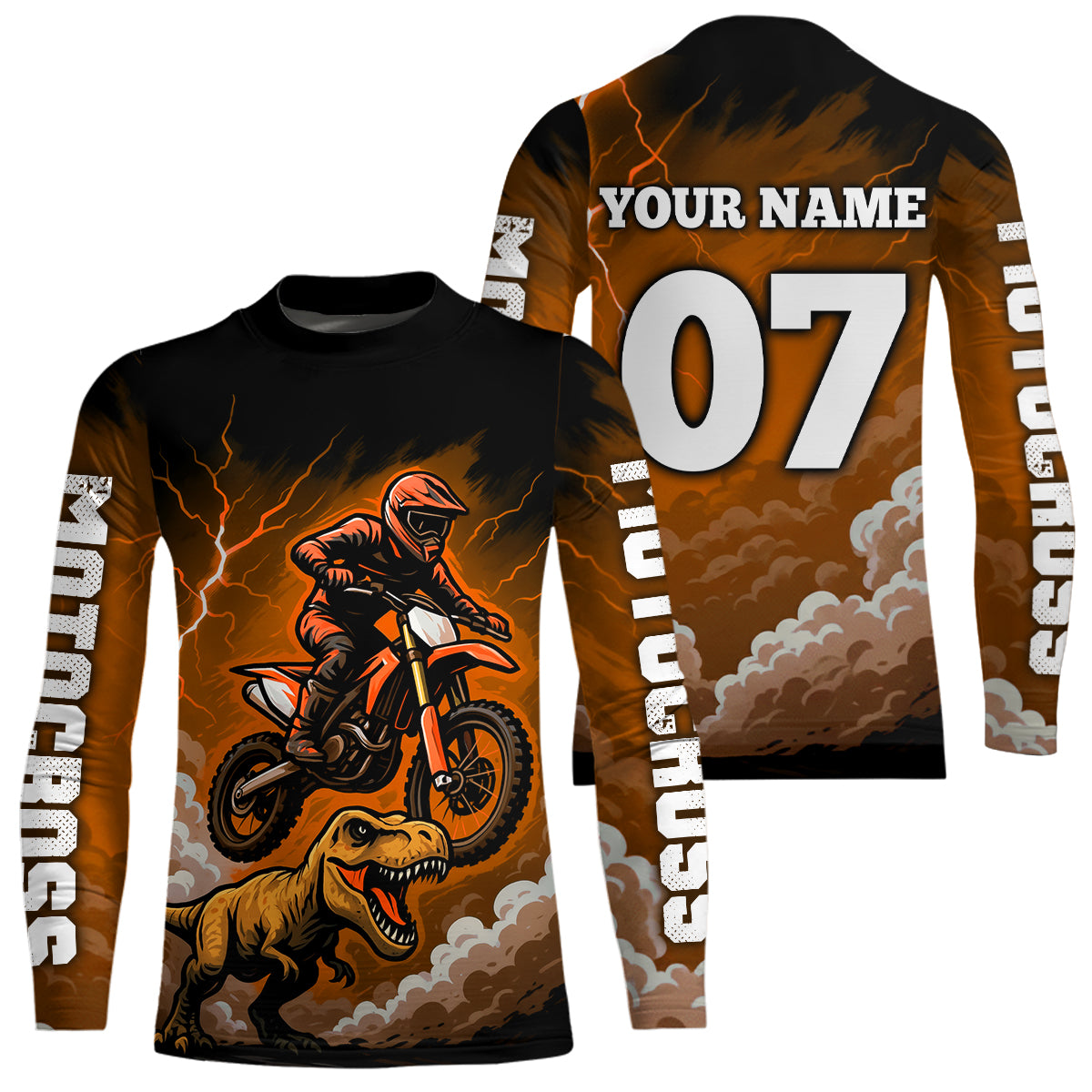 Orange Motocross Jersey Smoke Dirt Bike Shirts for Men Kid Women Racing Off road Jersey XM413