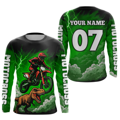 Green Motocross Jersey Smoke Dirt Bike Shirts for Men Kid Women Racing Off road Jersey XM413