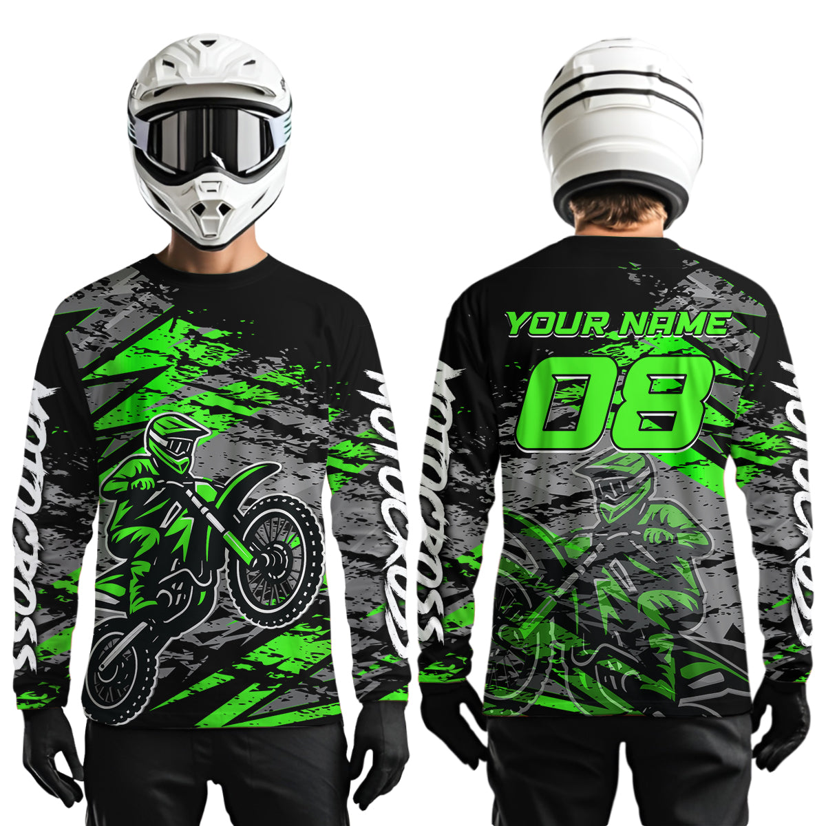 Green Motocross Jersey Custom Dirt Bike Shirts Men Kid Women Racing Offroad Jersey XM415