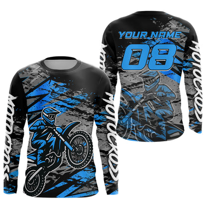 Blue Motocross Jersey Custom Dirt Bike Shirts Men Kid Women Racing Offroad Jersey XM415