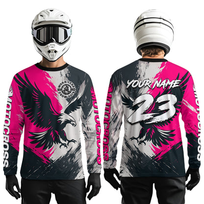 Pink Eagle Custom Motocross Racing Jersey Kid Women Men Dirt Bike Shirts Riding Shirt XM421
