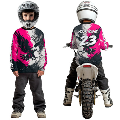 Pink Eagle Custom Motocross Racing Jersey Kid Women Men Dirt Bike Shirts Riding Shirt XM421