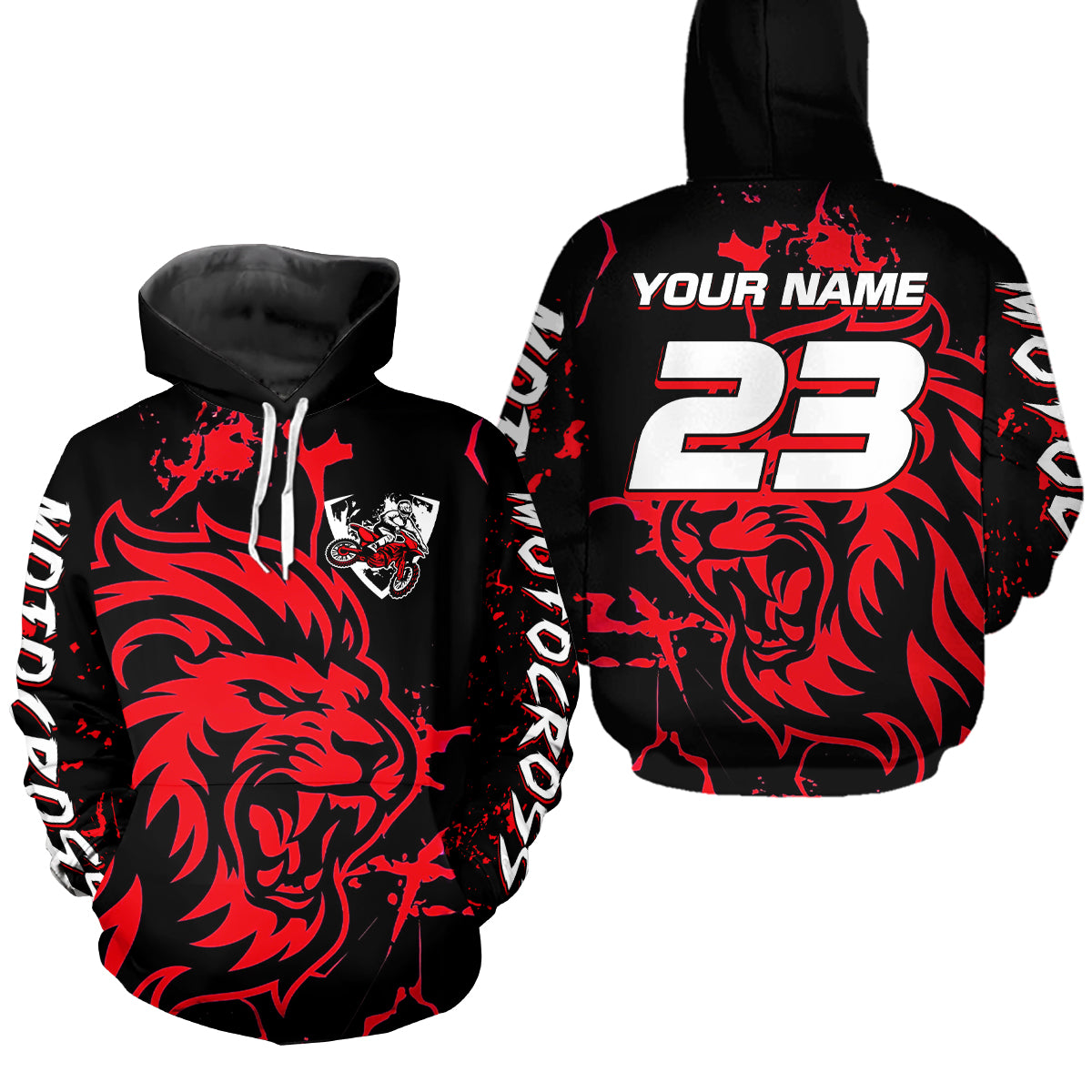 Lion Motocross Hoodie for Men Women Dirt Bike Racing Hoodie Custom Riding Shirt MH422
