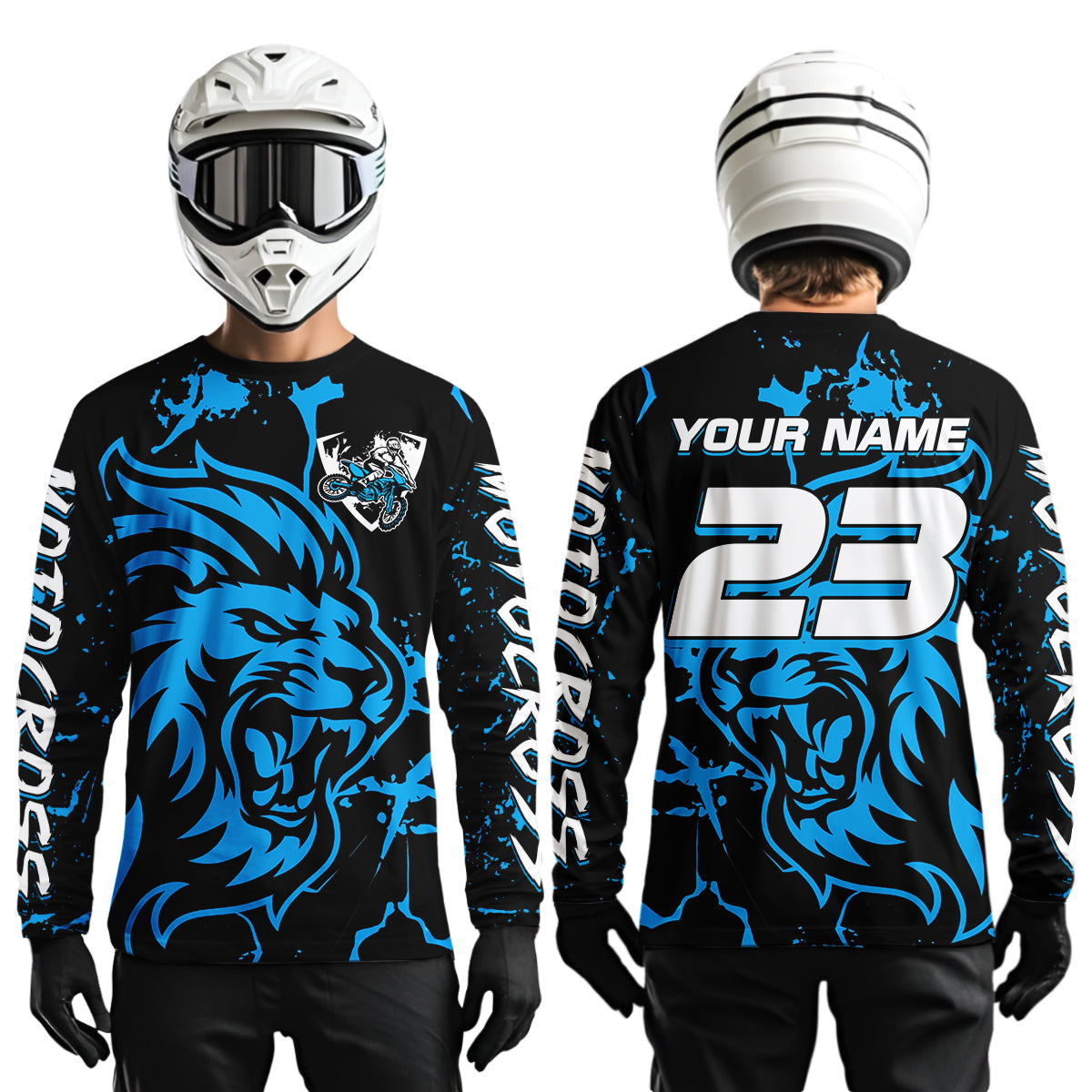 Blue Lion Custom Motocross Racing Jersey Kid Women Men Dirt Bike Shirts Riding Shirt XM422