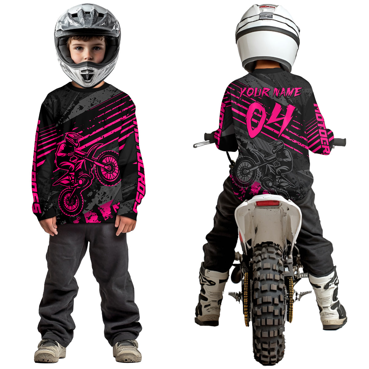 Pink Custom Motocross Racing Jersey for Men Women Kid Dirt Bike Shirts Riding Shirt XM444