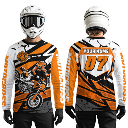 Orange Motocross Racing Jersey for Men Women Kid Custom Dirt Bike Shirts Riding Shirt XM446