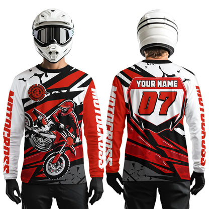 Red Motocross Racing Jersey for Men Women Kid Custom Dirt Bike Shirts Riding Shirt XM446