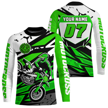 Green Motocross Racing Jersey for Men Women Kid Custom Dirt Bike Shirts Riding Shirt XM446