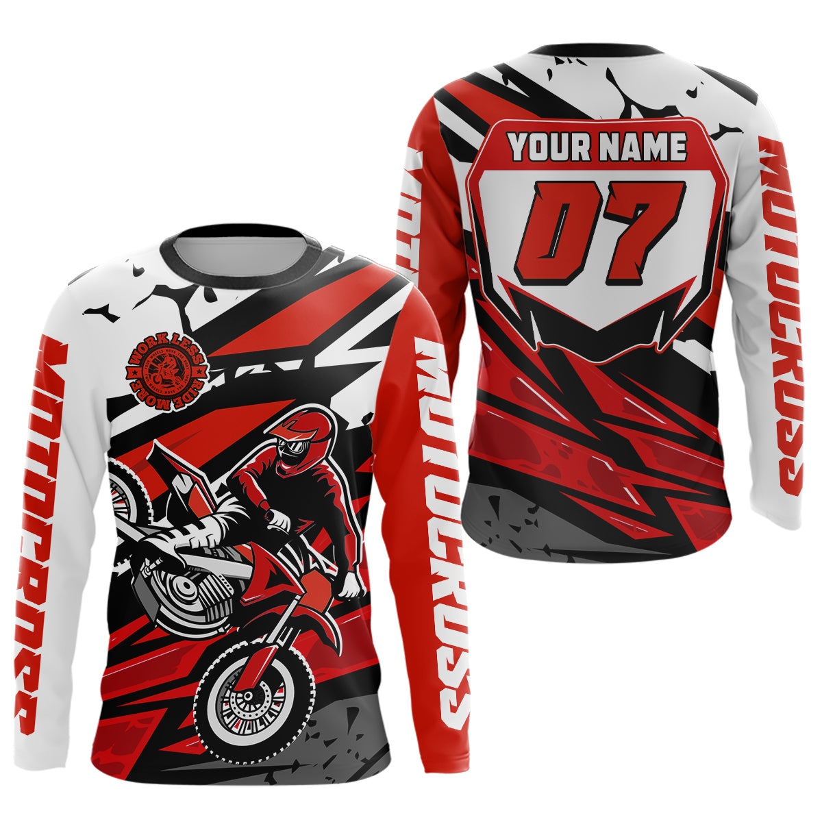 Red Motocross Racing Jersey for Men Women Kid Custom Dirt Bike Shirts Riding Shirt XM446