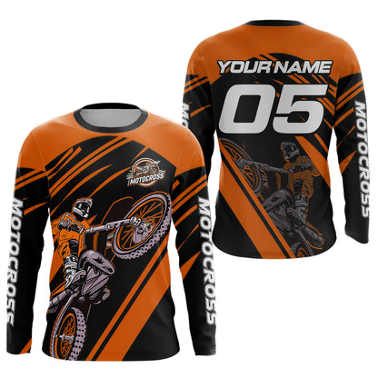 Orange Custom Motocross Jersey for Men Women Kid Dirt Bike Shirts Motorcycle Shirt XM456