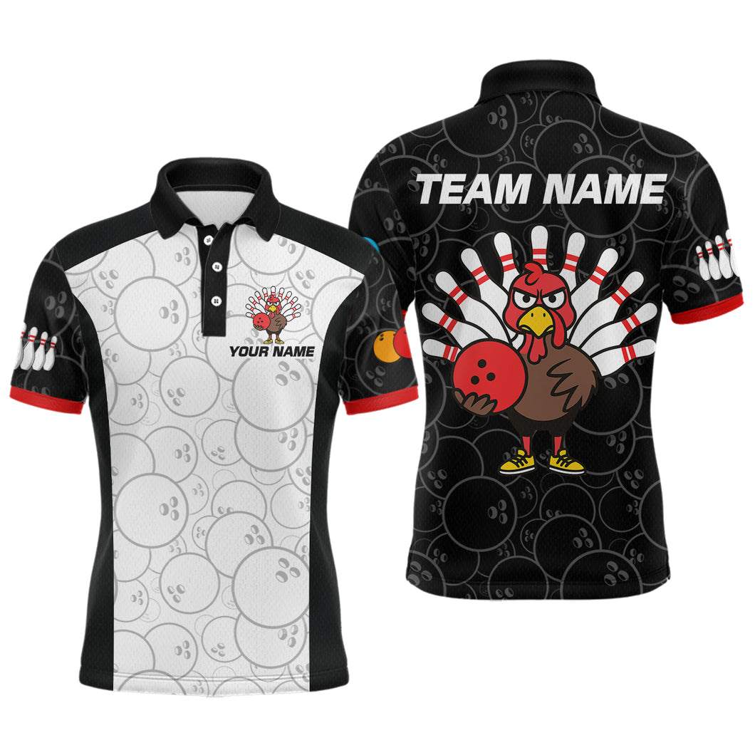 Funny Turkey Bowling Shirts for Women Men Team Bowling Jerseys for Thanksgiving MBL177