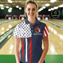 Load image into Gallery viewer, Patriotic Turkey Bowling Shirts for Women Men Team Bowling Jerseys for Thanksgiving MBL179