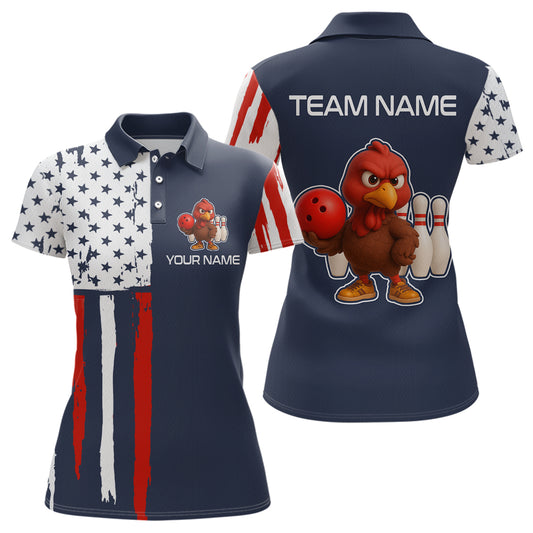Patriotic Turkey Bowling Shirts for Women Men Team Bowling Jerseys for Thanksgiving MBL179