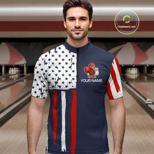 Load image into Gallery viewer, Patriotic Turkey Bowling Shirts for Women Men Team Bowling Jerseys for Thanksgiving MBL179