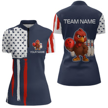 Load image into Gallery viewer, Patriotic Turkey Bowling Shirts for Women Men Team Bowling Jerseys for Thanksgiving MBL179