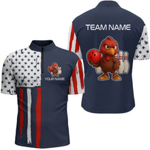 Load image into Gallery viewer, Patriotic Turkey Bowling Shirts for Women Men Team Bowling Jerseys for Thanksgiving MBL179